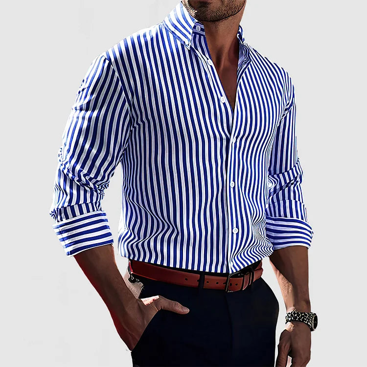 Frederick | Striped Cotton Shirt - Timeless Elegance and Comfort - Image 3