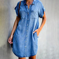 Cynthia | Casual Denim Dress with Button Closure - Image 1