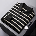 Jared | Men's Half-Zip Striped Polo Shirt - Image 1