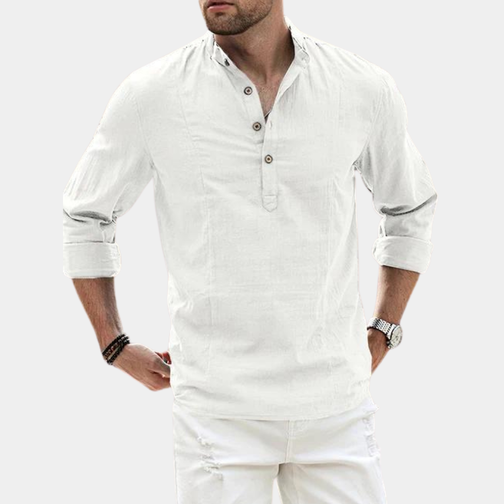 Benjamin | Men's Long Sleeve Casual Shirt - Image 1