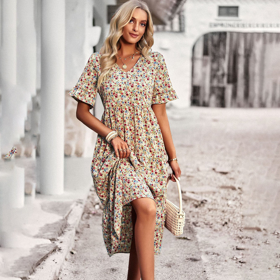 Gillian | Chic Floral Summer Midi Dress for Women - Image 1