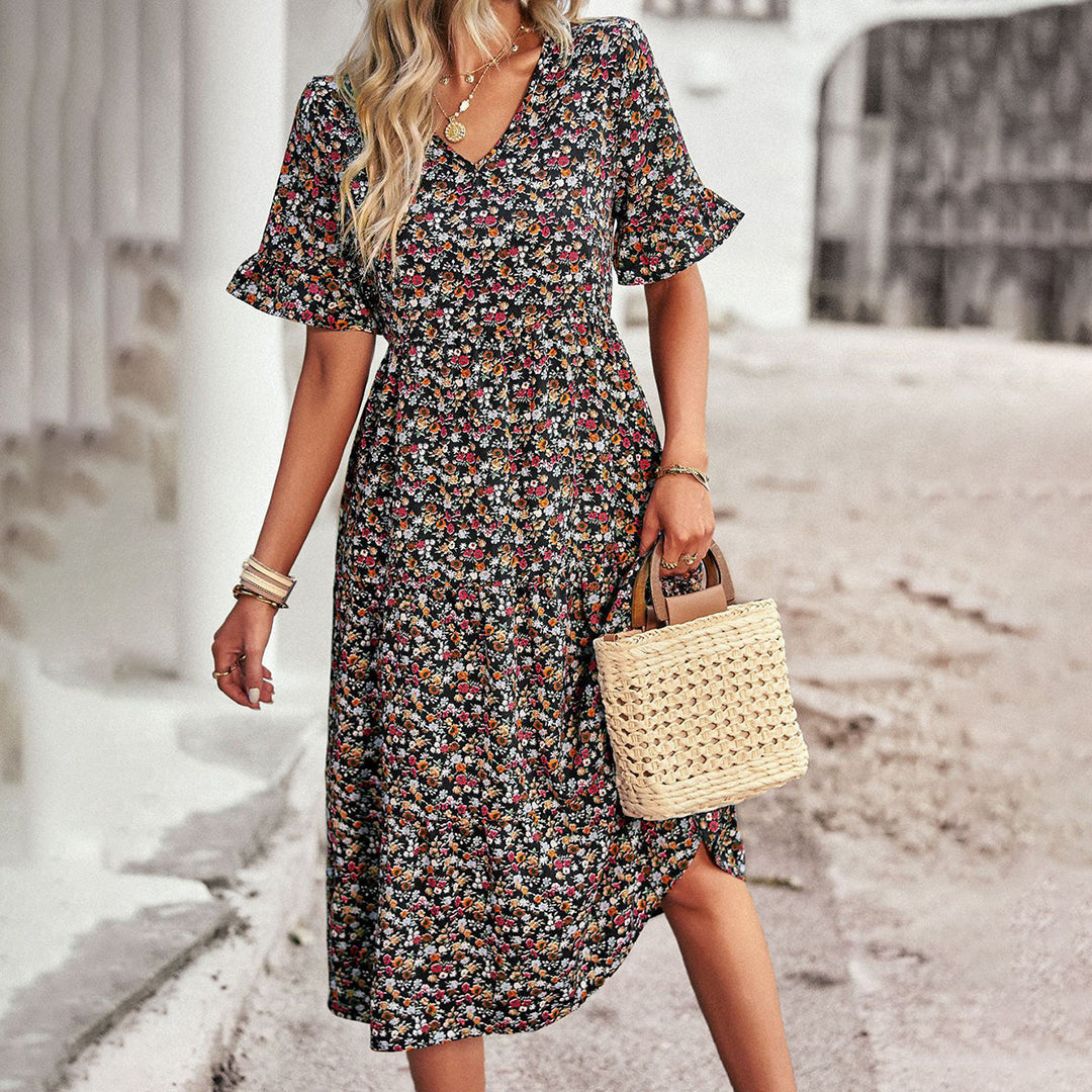 Gillian | Chic Floral Summer Midi Dress for Women - Image 2