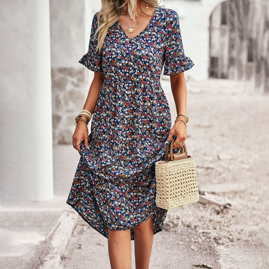 Gillian | Chic Floral Summer Midi Dress for Women - Image 3