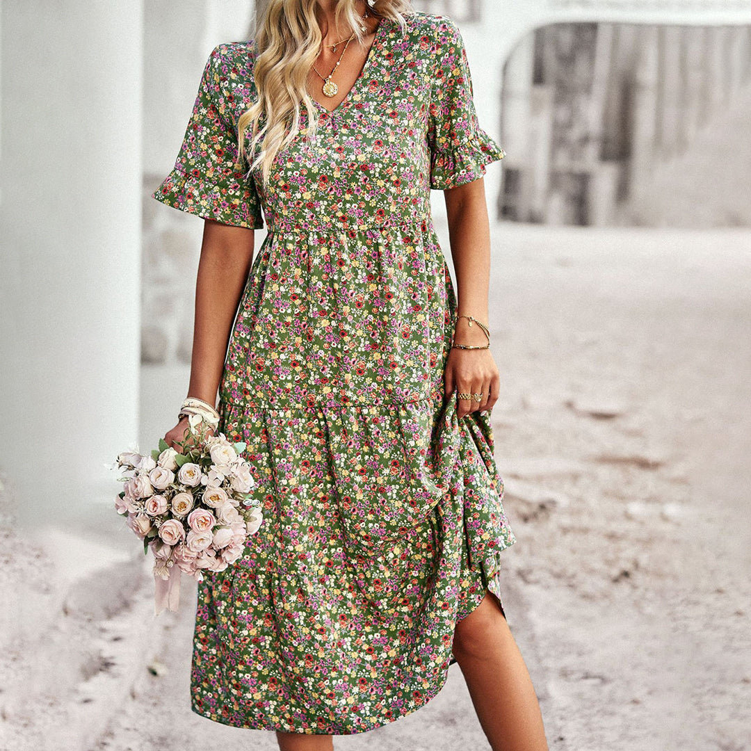 Gillian | Chic Floral Summer Midi Dress for Women - Image 4