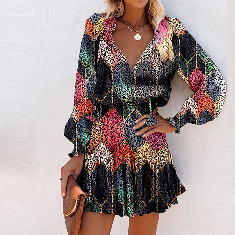 Zoe | Bold Floral Mini Dress for Vibrant Elegance
