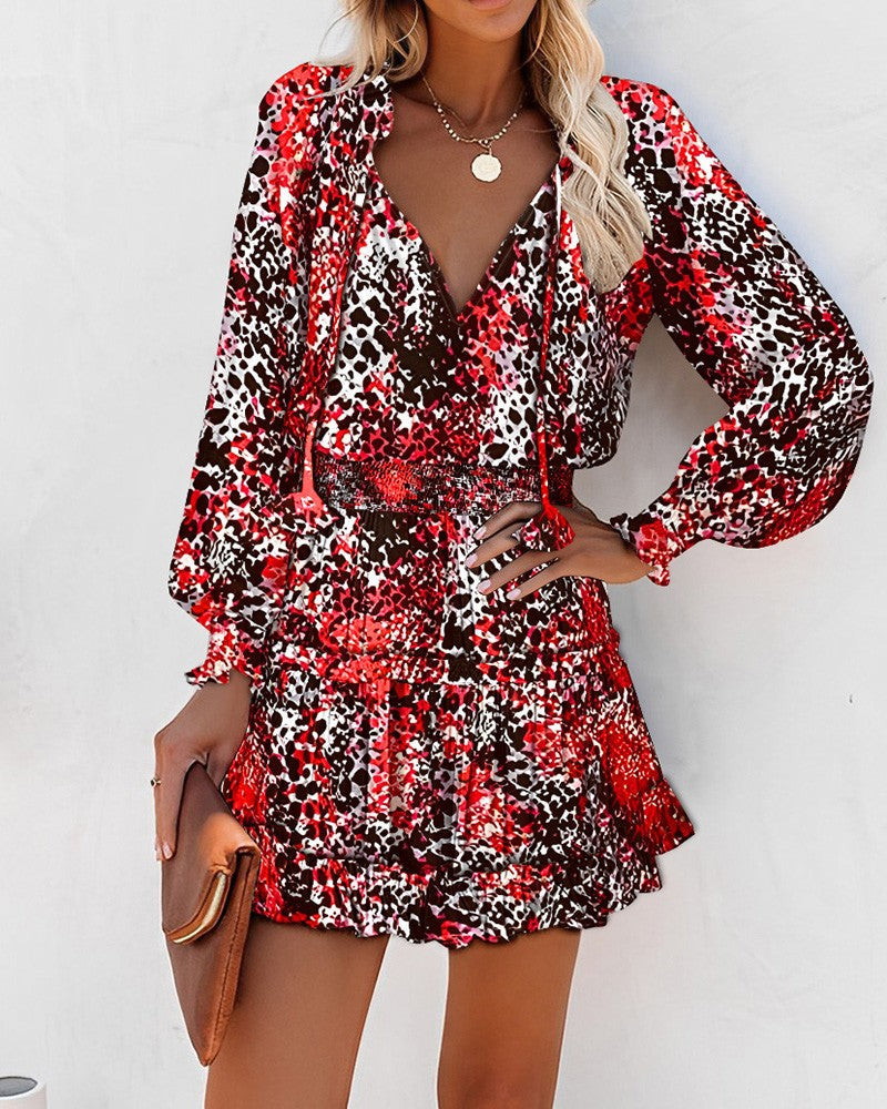Zoe | Bold Floral Mini Dress for Vibrant Elegance - Image 5