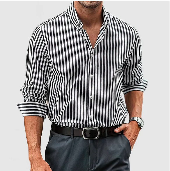Frederick | Striped Cotton Shirt - Timeless Elegance and Comfort - Image 4
