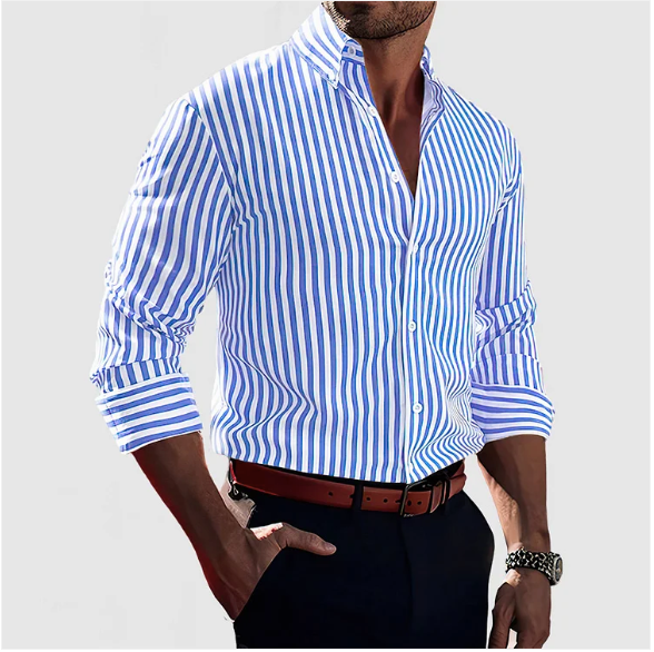 Frederick | Striped Cotton Shirt - Timeless Elegance and Comfort - Image 5