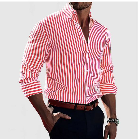 Frederick | Striped Cotton Shirt - Timeless Elegance and Comfort - Image 6