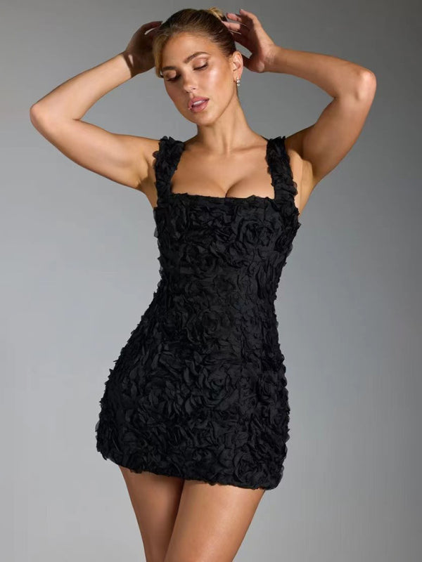 Nina | Mini Dress with 3D Floral Design for Women - Image 1