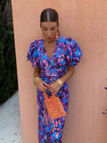 Dianna | Women’s Elegant Puff Sleeve Printed Dress - Image 3