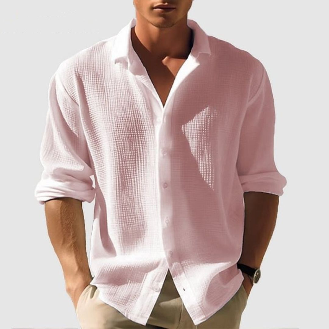 Jayden | Men's Casual Cotton Waffle Shirt with Long Sleeves - Image 6
